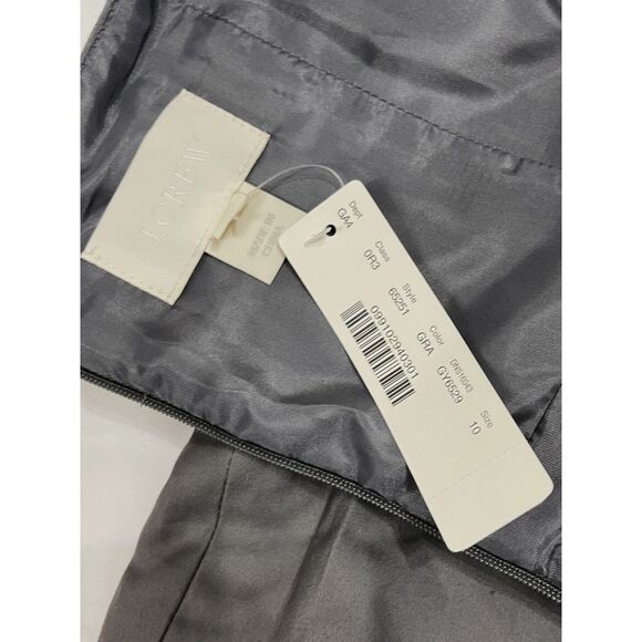 J Crew Gray Pleated Sleeveless Sheath Dress NWT 10 Preppy Old Money Classic Chic - Picture 8 of 11